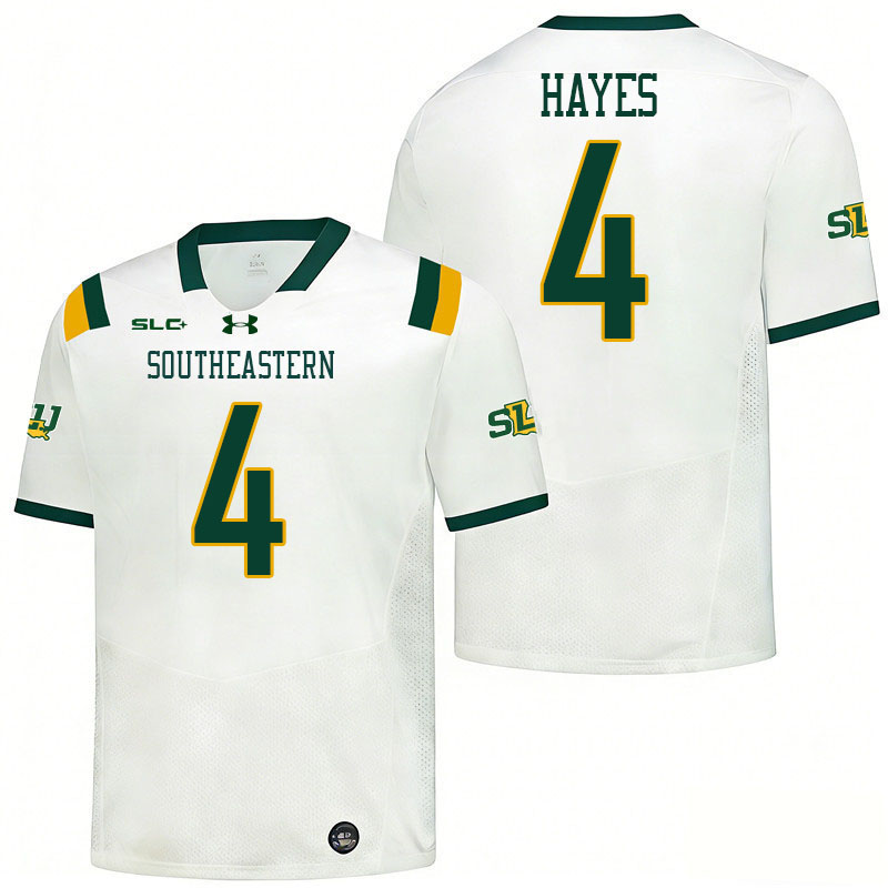 Southeastern Louisiana Lions #4 Brandon Hayes College Football Jerseys,Uniforms Stitched-White